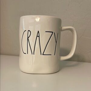 Rae Dunn White and Black Ceramic Mug Crazy